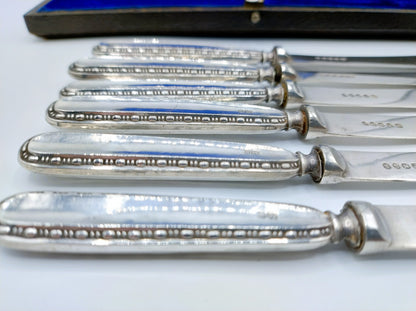 6 Fruitmesjes met zilveren heften, W. Yates Ltd, Sheffield, 1915
