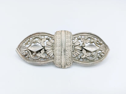 Zilveren bijbelslot broche