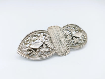 Zilveren bijbelslot broche