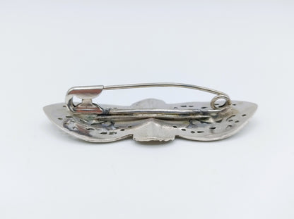 Zilveren bijbelslot broche