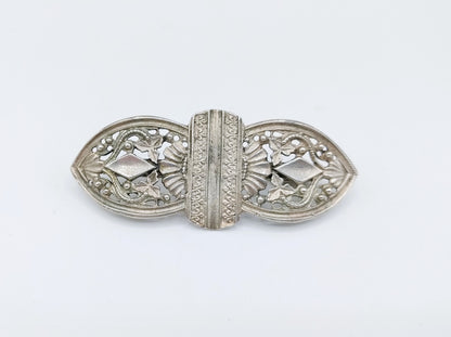 Zilveren bijbelslot broche