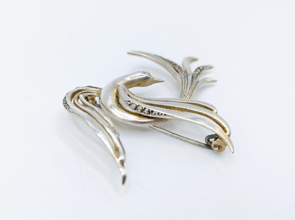 Zilveren art nouveau broche, vogel, 835
