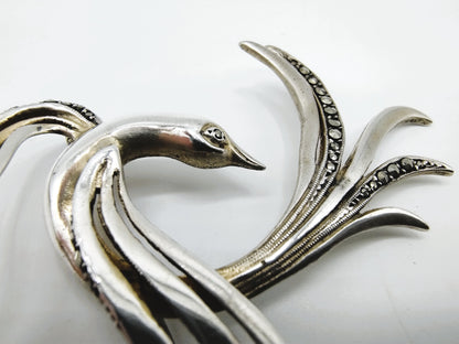 Zilveren art nouveau broche, vogel, 835