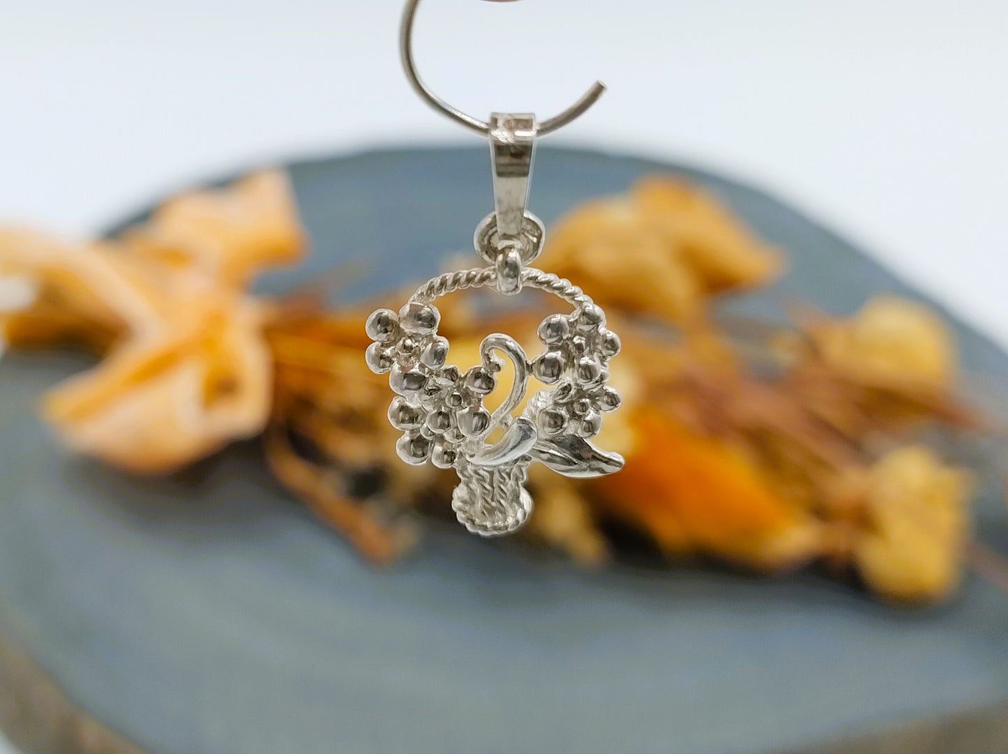 Zilveren Bloemenmand Hanger – 925 Sterling Zilver