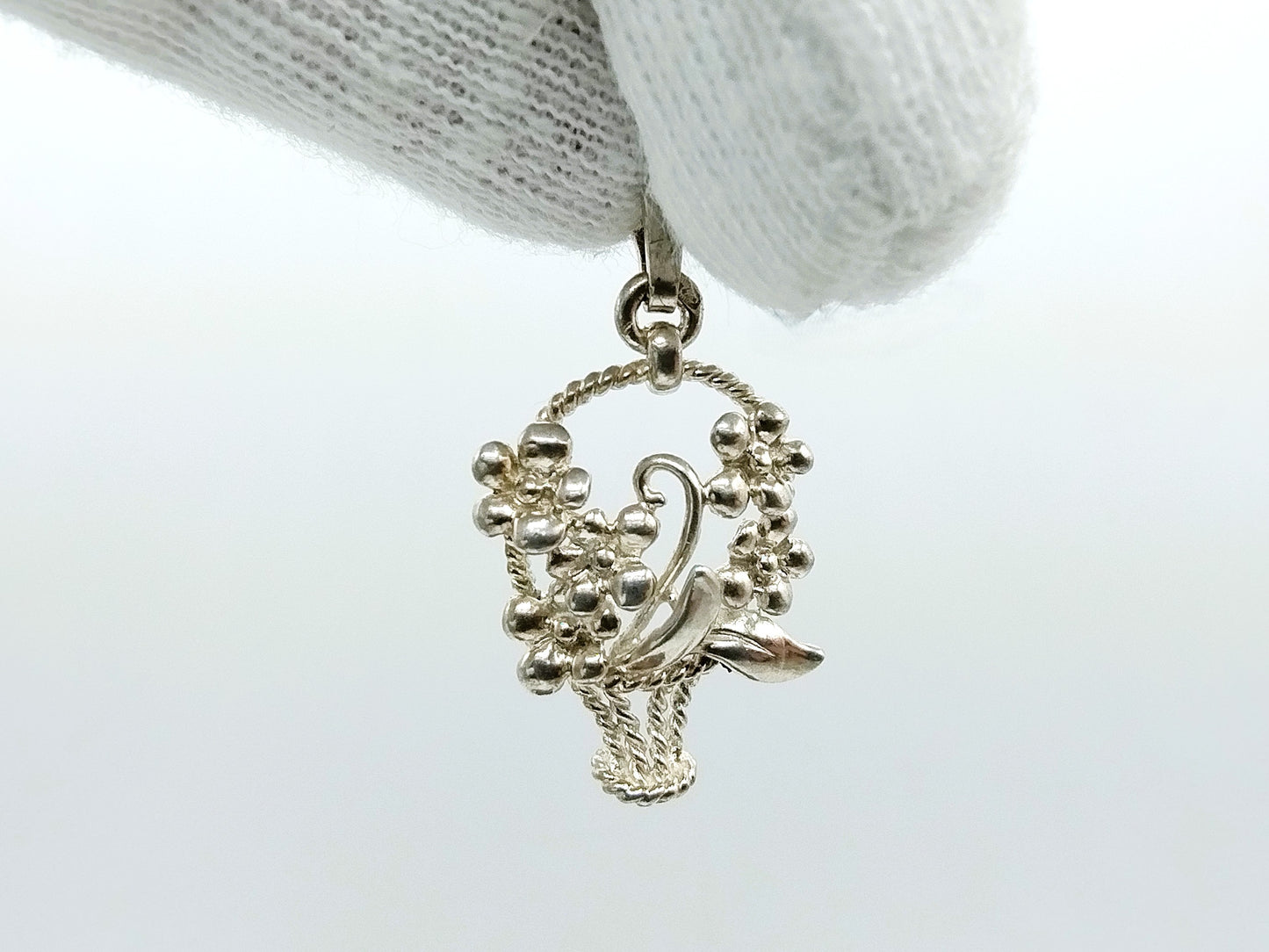 Zilveren Bloemenmand Hanger – 925 Sterling Zilver