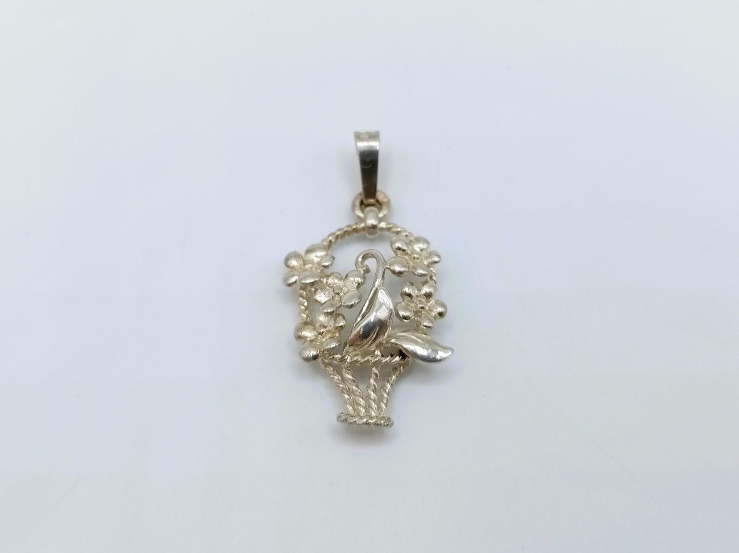Zilveren Bloemenmand Hanger – 925 Sterling Zilver