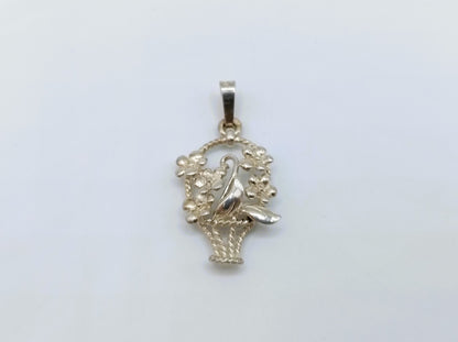 Zilveren Bloemenmand Hanger – 925 Sterling Zilver