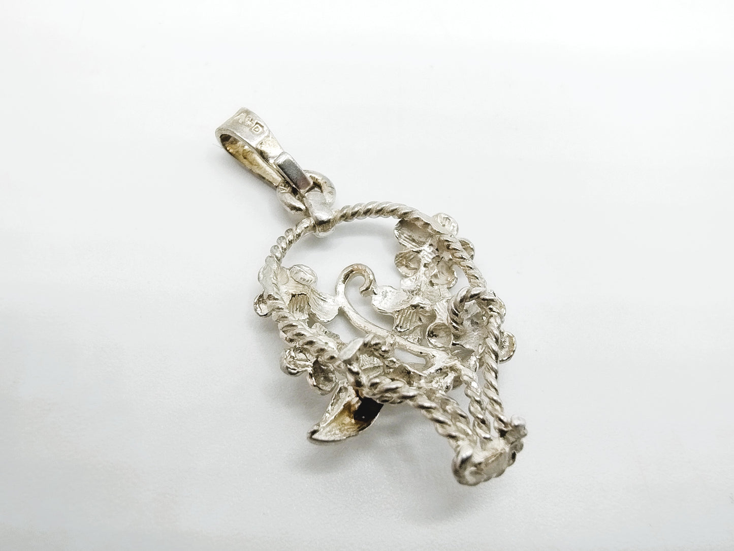 Zilveren Bloemenmand Hanger – 925 Sterling Zilver