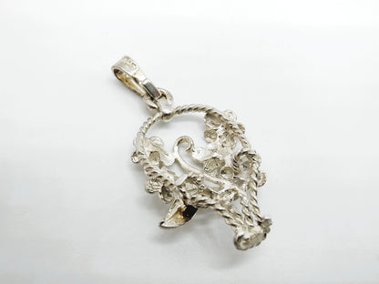 Zilveren Bloemenmand Hanger – 925 Sterling Zilver