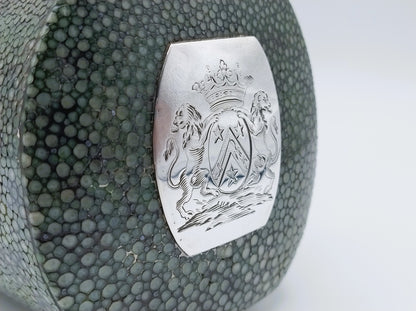 Foedraal van roggenhuid / shagreen met zilveren beslag, 18e eeuw