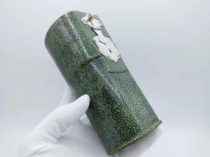 Foedraal van roggenhuid / shagreen met zilveren beslag, 18e eeuw