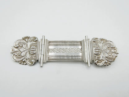 Zilveren bijbelslot broche, J. Kooiman, Schoonhoven, 1866