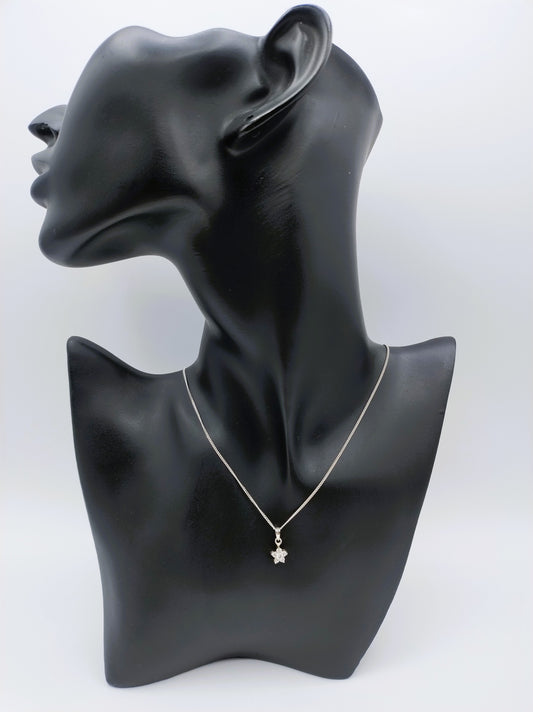 Silberkette mit Zirkonia-Anhänger, 42 cm