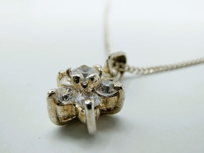 Silberkette mit Zirkonia-Anhänger, 42 cm