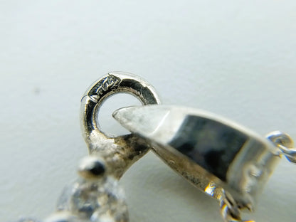 Silberkette mit Zirkonia-Anhänger, 42 cm