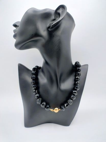 Gitten ketting met gouden bolslot, 47,5 cm