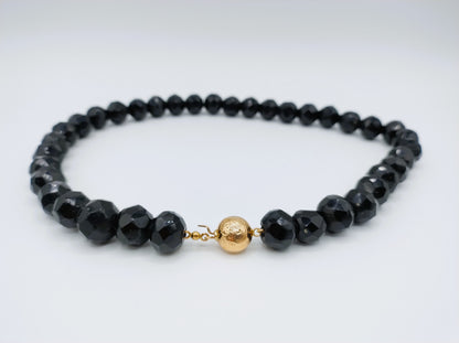 Gitten ketting met gouden bolslot, 47,5 cm