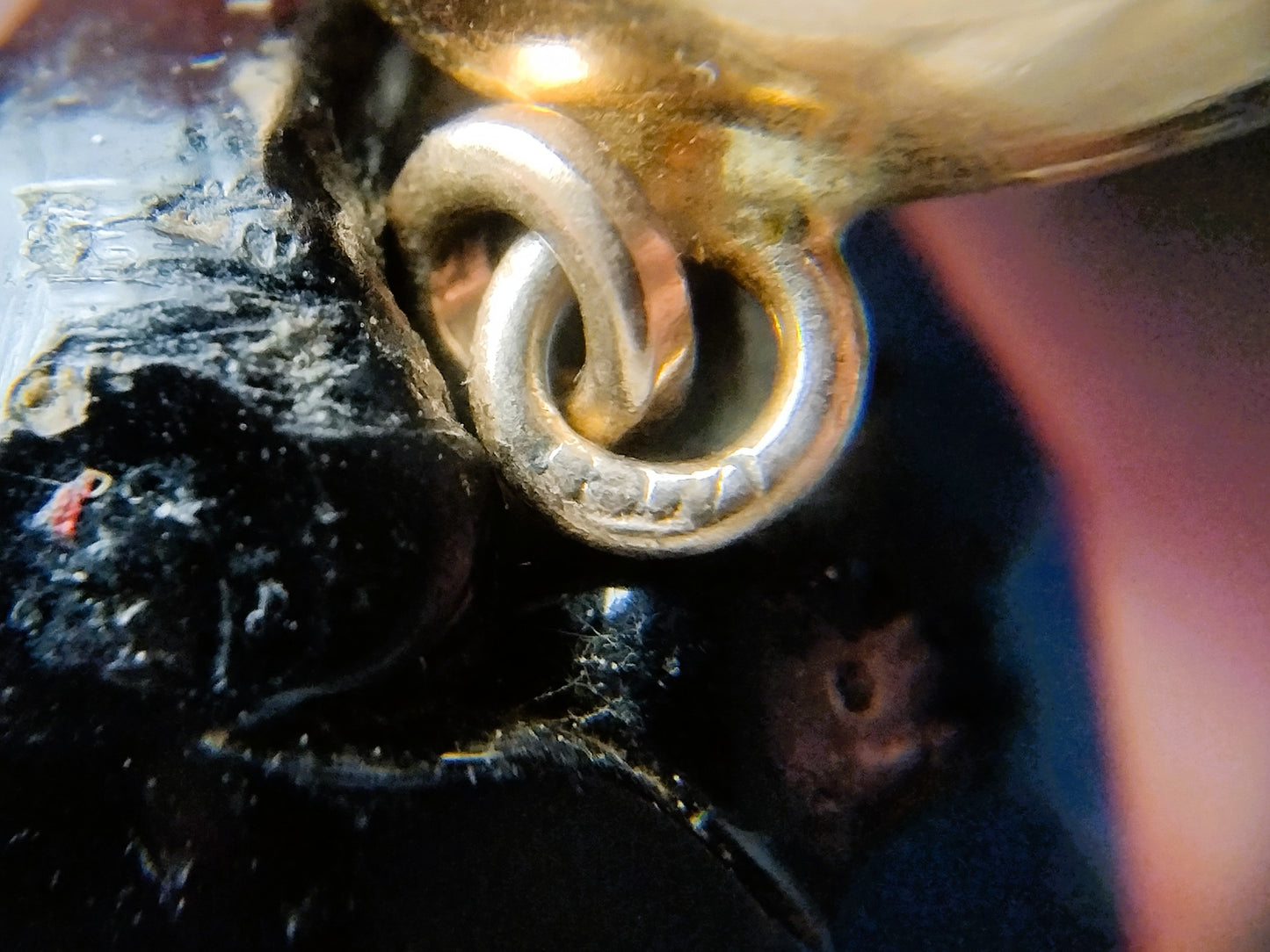 Gitten ketting met gouden bolslot, 47,5 cm