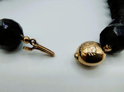 Gitten ketting met gouden bolslot, 47,5 cm