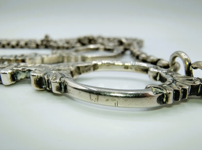 Zilveren schaar aan jasseron ketting, I.P.A. van Dieren, Kampen, ca. 1840