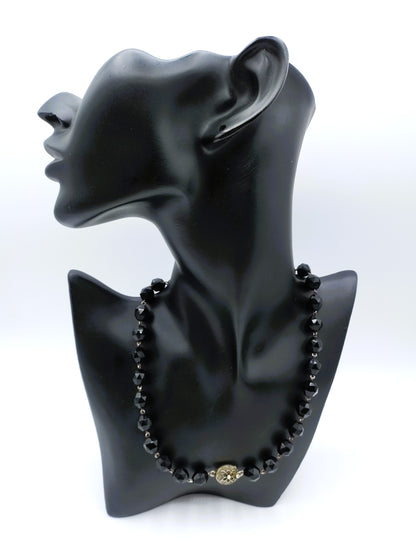 Gitten ketting met een zilveren slot, 45 cm