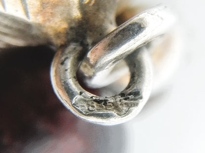 Garnet necklace with a silver clasp, 75 cm