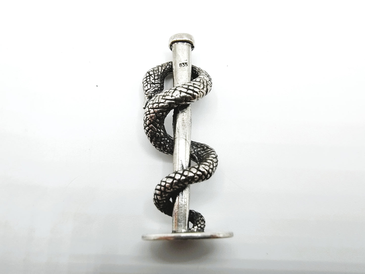 Zilveren sigarettendover met slang,  835