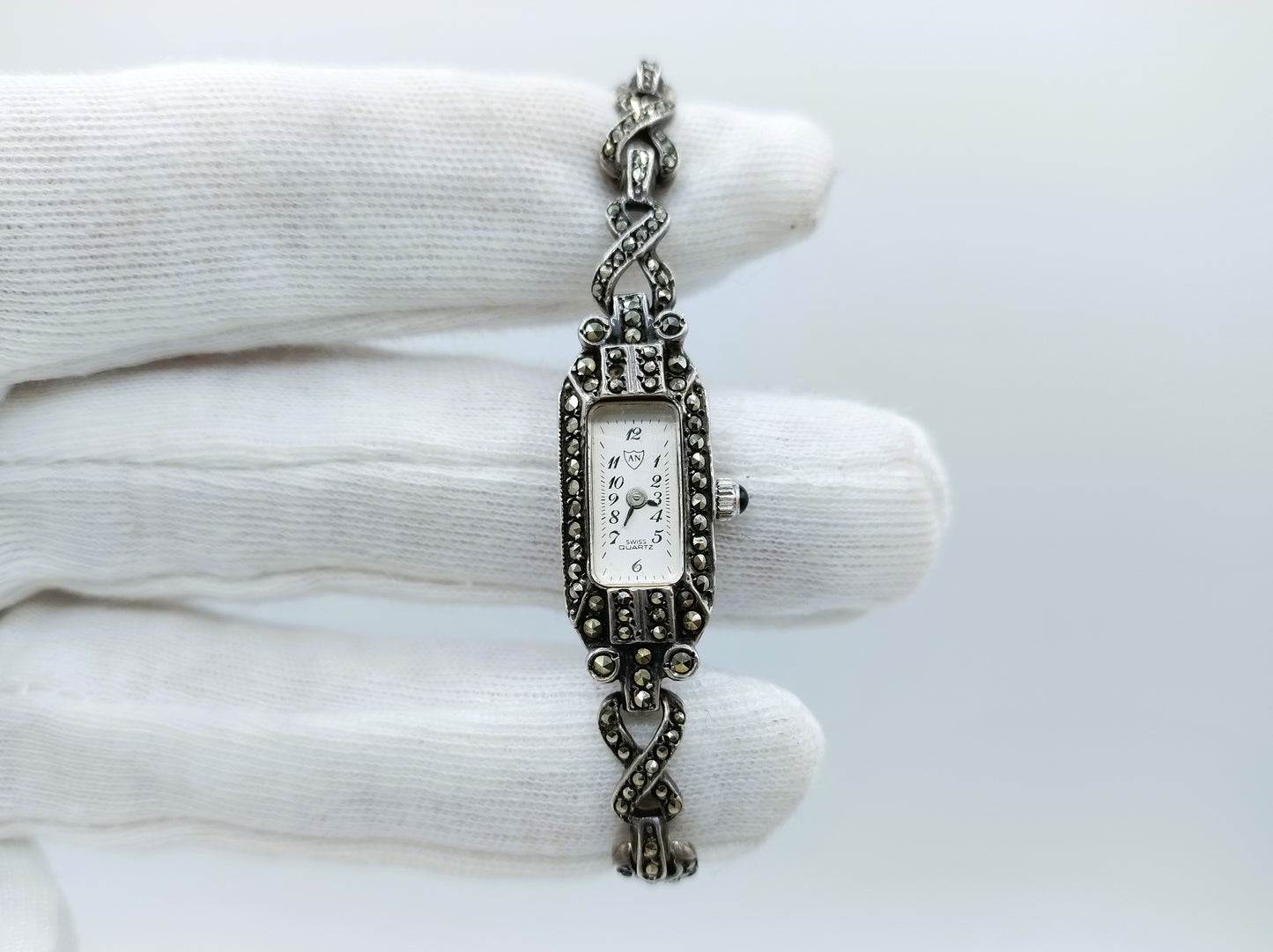 Zilveren dameshorloge, Ari D. Norman, Londen, 1989, 15 cm