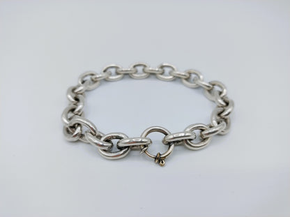 Zware zilveren schakelarmband, Niekerk, Schoonhoven, 20 cm