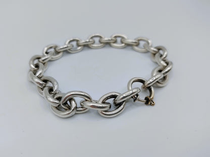 Zware zilveren schakelarmband, Niekerk, Schoonhoven, 20 cm