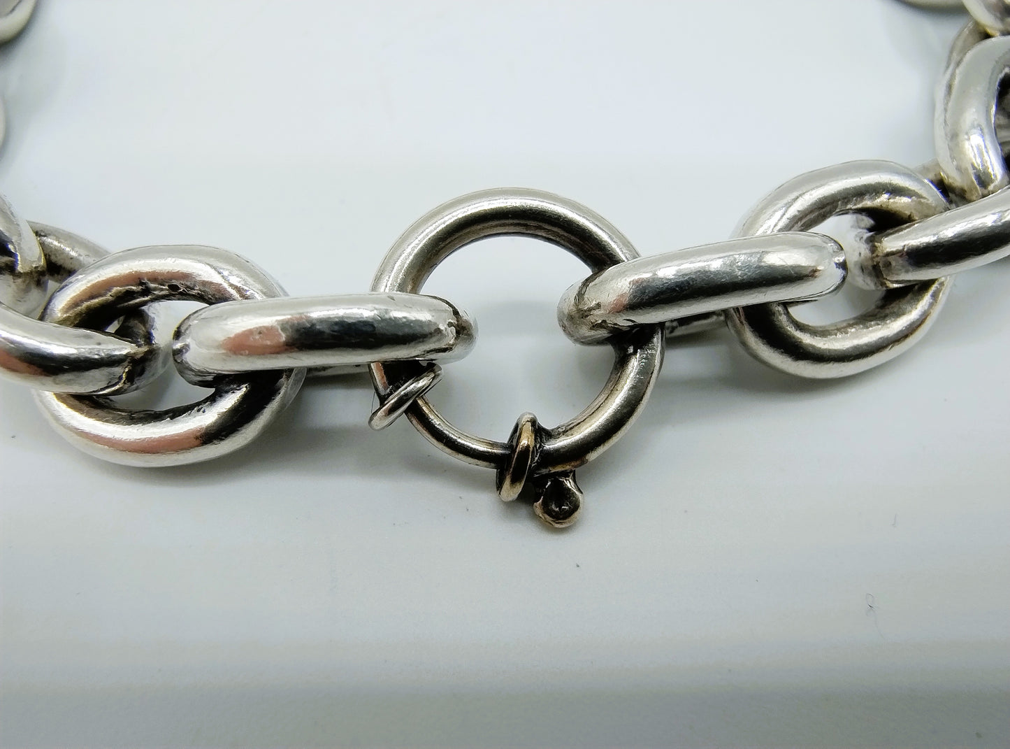 Zware zilveren schakelarmband, Niekerk, Schoonhoven, 20 cm