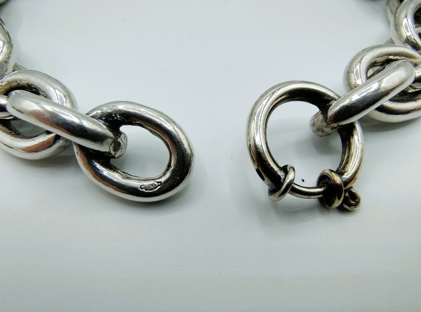 Zware zilveren schakelarmband, Niekerk, Schoonhoven, 20 cm