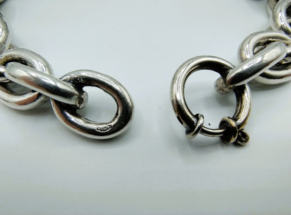 Zware zilveren schakelarmband, Niekerk, Schoonhoven, 20 cm