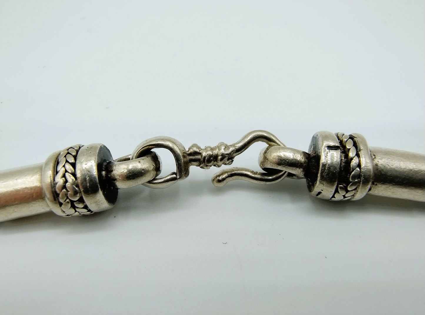 Zilveren herenarmband, koord, 21 cm