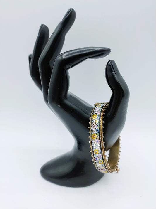 Verguld zilveren micro mozaïek armband, ca. 1880. 20 cm.