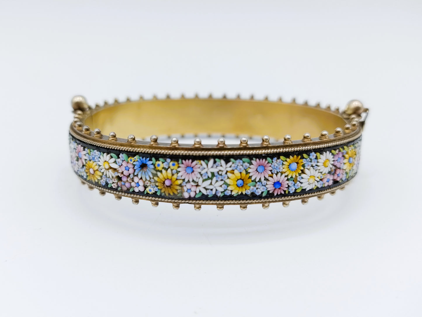 Verguld zilveren micro mozaïek armband, ca. 1880. 20 cm.