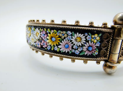 Verguld zilveren micro mozaïek armband, ca. 1880. 20 cm.