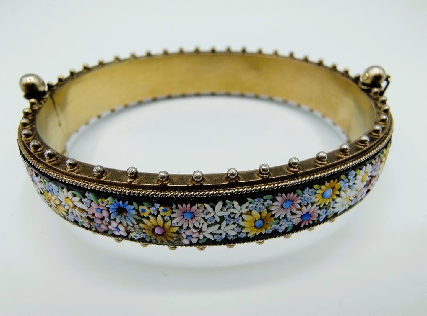 Verguld zilveren micro mozaïek armband, ca. 1880. 20 cm.