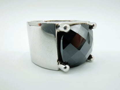 Zware zilveren ring met onyx, EDEN, 20 mm