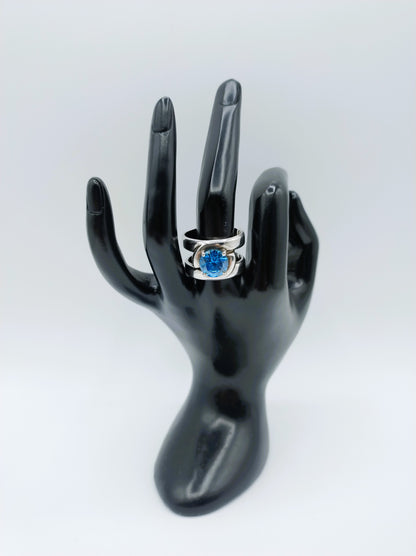 Zware zilveren ring met onyx, EDEN, 21 mm