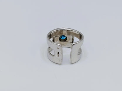 Zware zilveren ring met onyx, EDEN, 21 mm