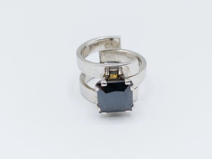 Zware zilveren ring met onyx, EDEN, 20 mm