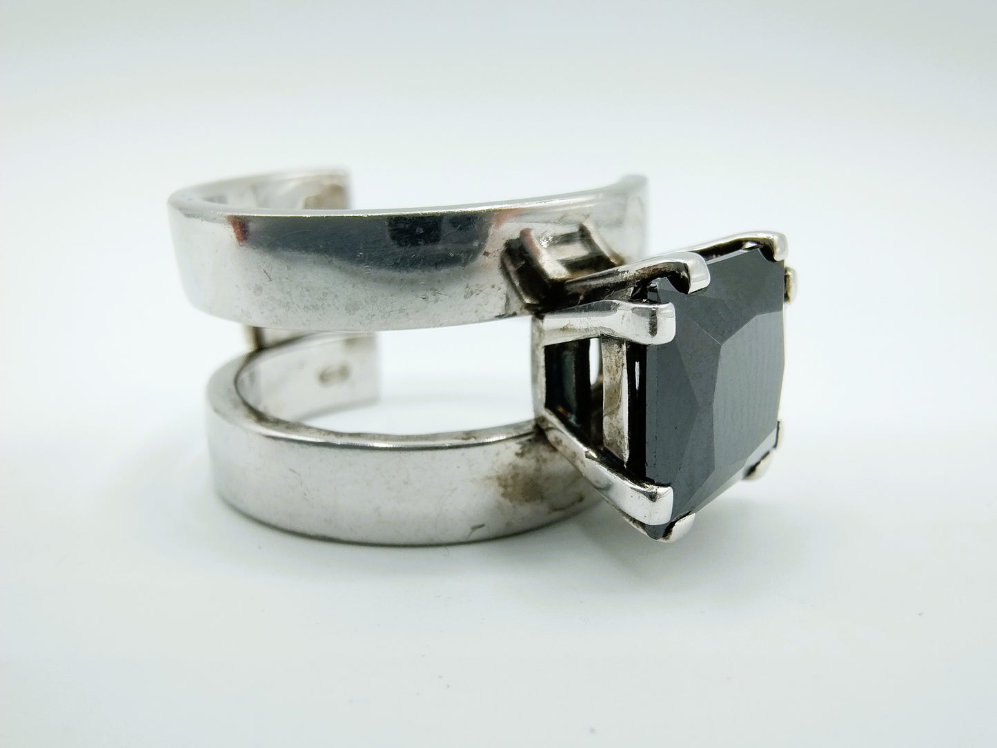 Zware zilveren ring met onyx, EDEN, 20 mm