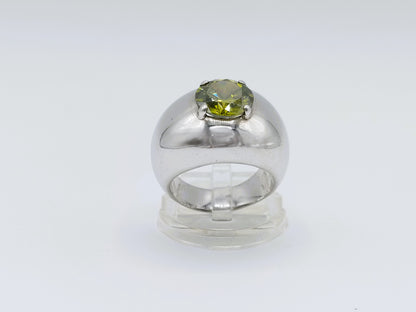 Zware zilveren ring met groene steen, EDEN, 19.5 mm