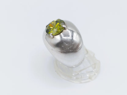 Zware zilveren ring met groene steen, EDEN, 19.5 mm
