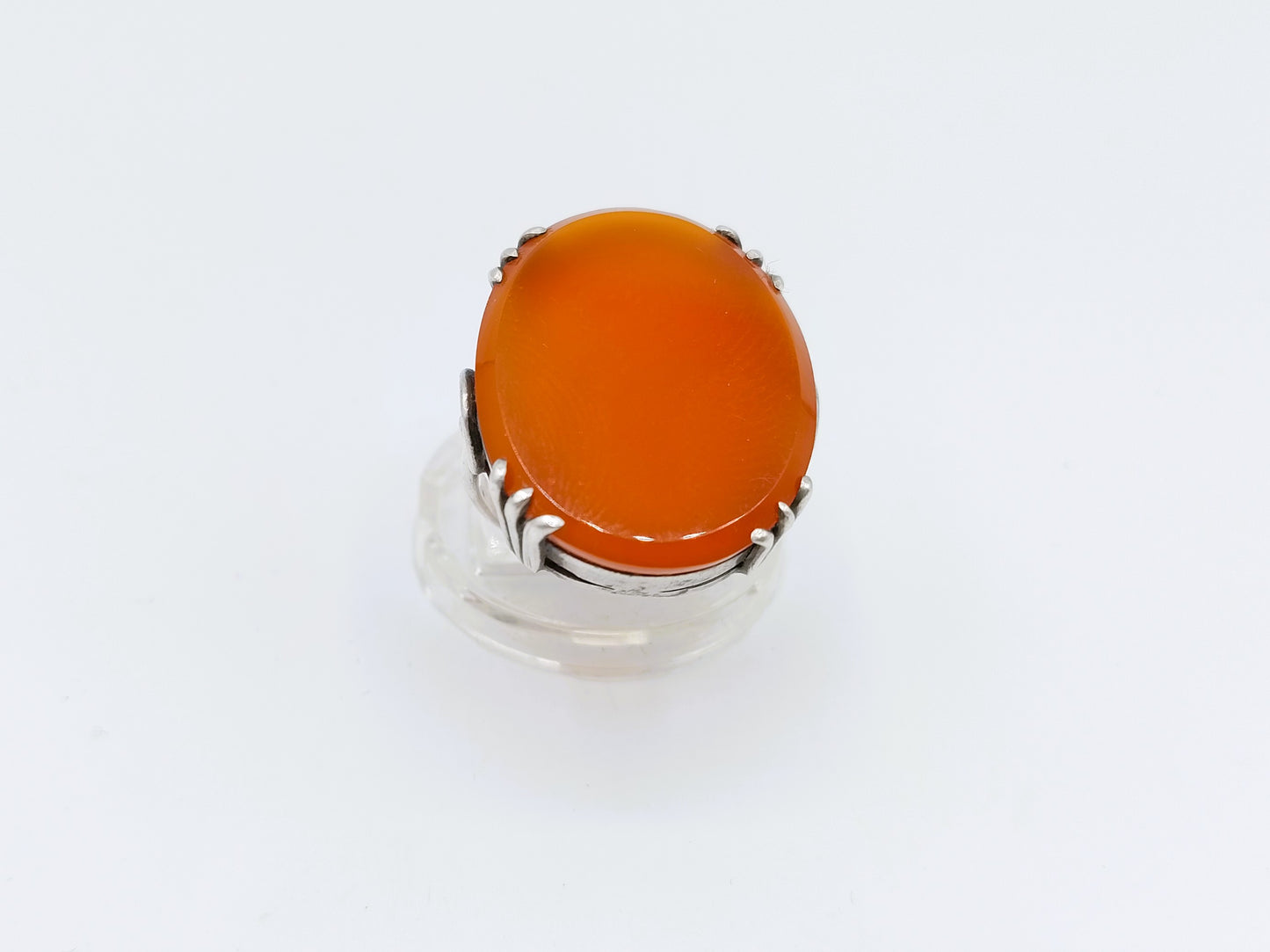 Zilveren ring met carneool, A.P. van der Meer, Rotterdam, 18 mm