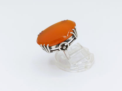 Zilveren ring met carneool, A.P. van der Meer, Rotterdam, 18 mm