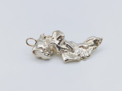 Zilveren nugget hanger