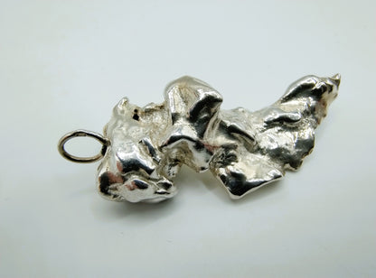 Zilveren nugget hanger