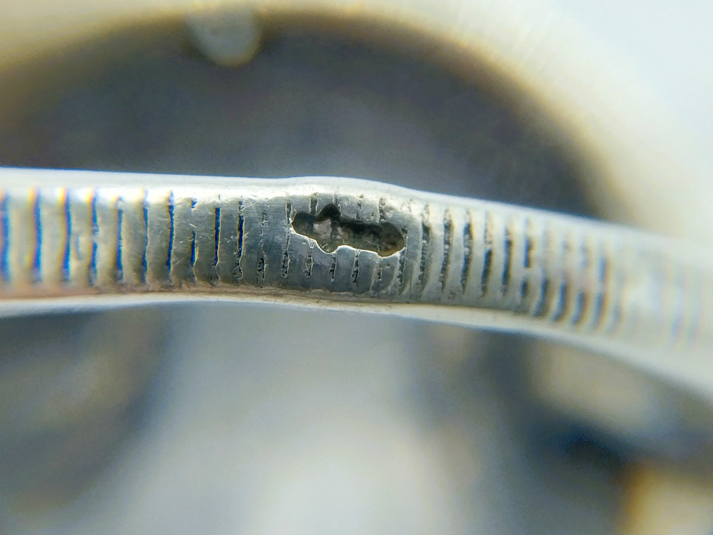 Silver ring with various colored stones, 16 mm